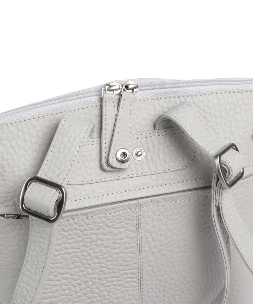 Hirsch Imma Rucksack genarbtes Leder hellgrau