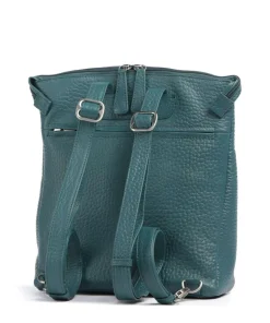 Hirsch Imma Rucksack genarbtes Leder petrol