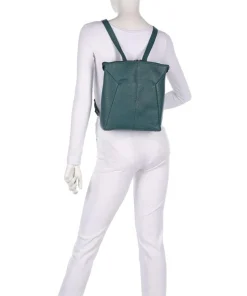 Hirsch Imma Rucksack genarbtes Leder petrol