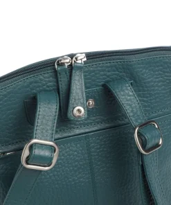 Hirsch Imma Rucksack genarbtes Leder petrol