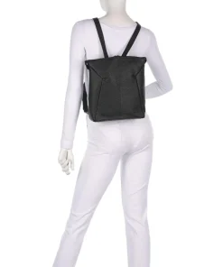 Hirsch Imma Rucksack genarbtes Leder schwarz