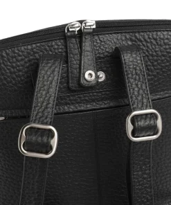 Hirsch Imma Rucksack genarbtes Leder schwarz
