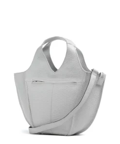 Hirsch Jela Handtasche genarbtes Leder hellgrau