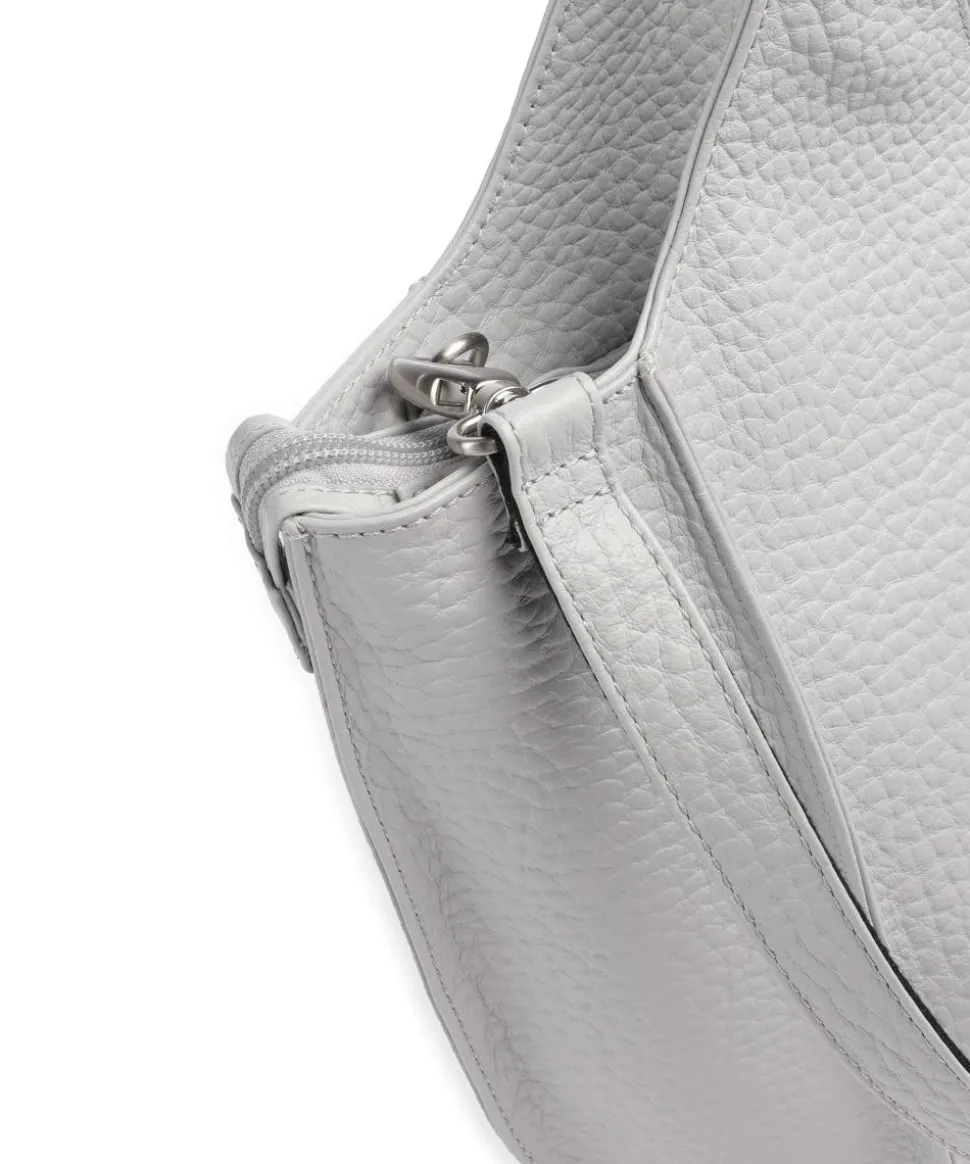 Hirsch Jela Handtasche genarbtes Leder hellgrau