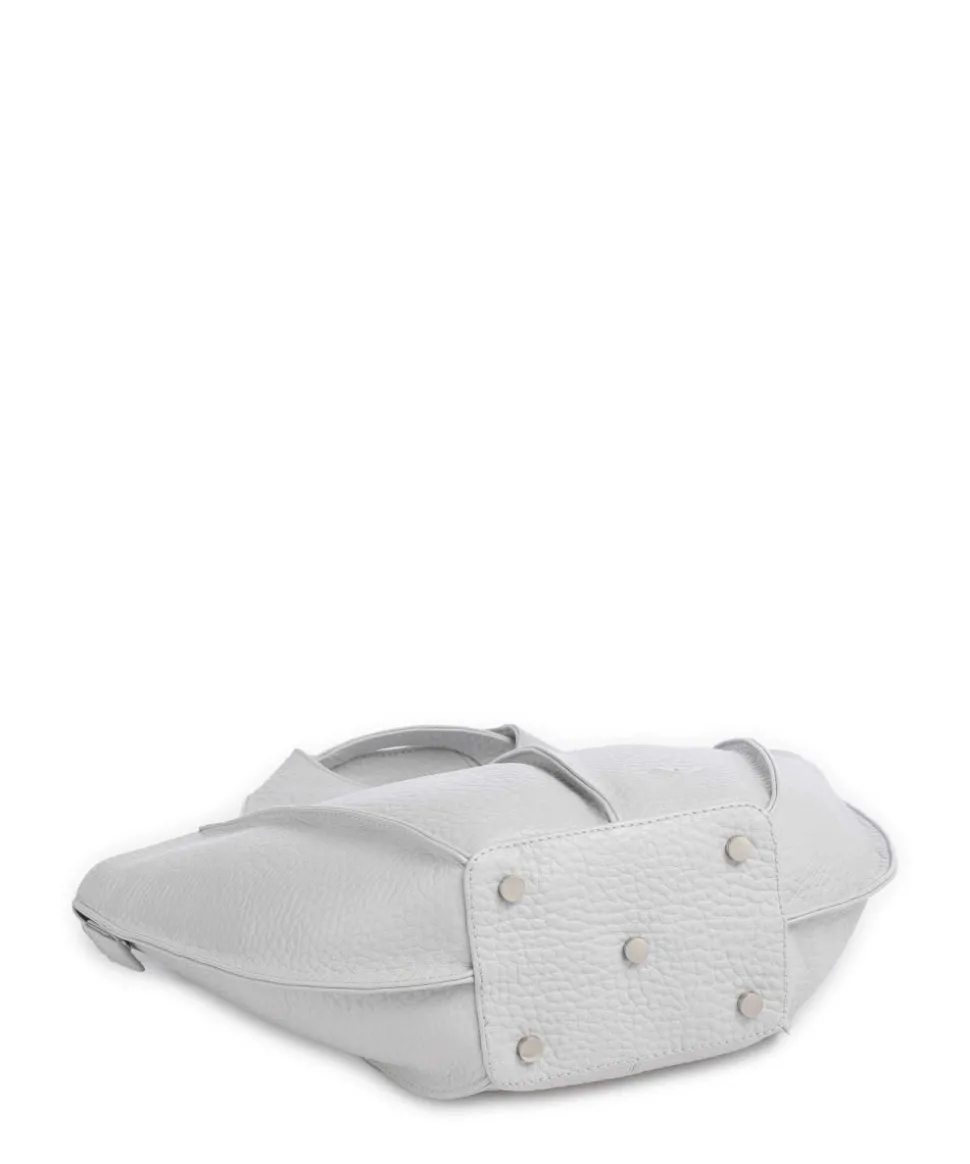 Hirsch Jela Handtasche genarbtes Leder hellgrau