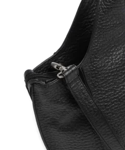 Hirsch Jela Handtasche genarbtes Leder schwarz