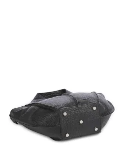 Hirsch Jela Handtasche genarbtes Leder schwarz