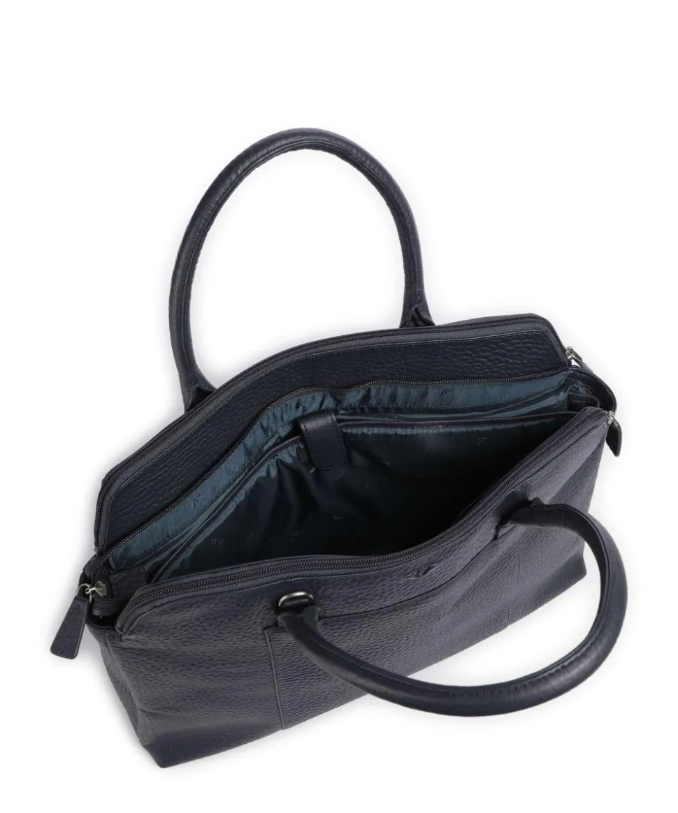 Hirsch Kala Laptoptasche 16″ genarbtes Leder navy