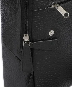 Hirsch Karin Rucksack genarbtes Leder schwarz