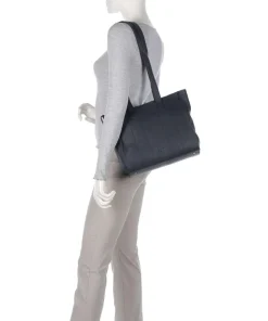 Hirsch Mandira Schultertasche genarbtes Leder graublau