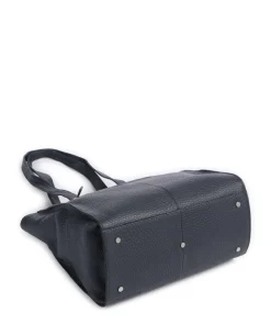 Hirsch Mandira Schultertasche genarbtes Leder graublau