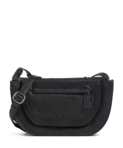 Hirsch Marina Umhängetasche genarbtes Leder schwarz