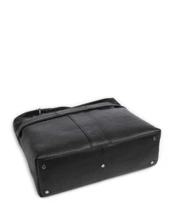 Hirsch Pita Umhängetasche genarbtes Leder schwarz