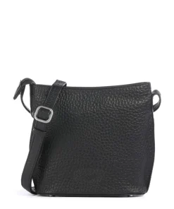 Hirsch Umhängetasche genarbtes Leder schwarz