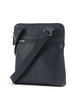 Hirsch Umhängetasche genarbtes Leder dunkelblau