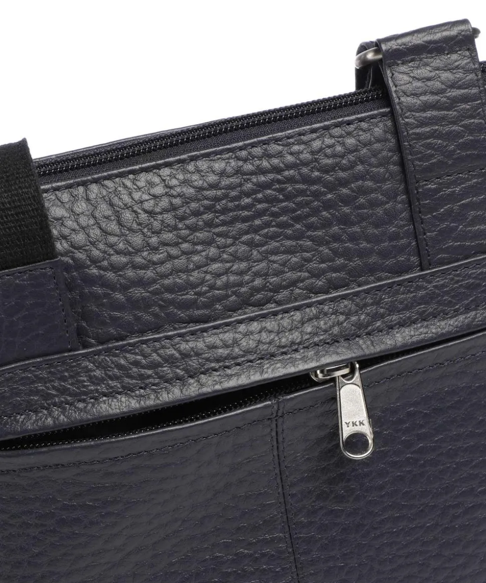 Hirsch Umhängetasche genarbtes Leder dunkelblau