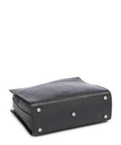 Hirsch Umhängetasche genarbtes Leder schwarz