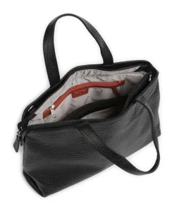 Hirsch Winona Handtasche genarbtes Leder schwarz