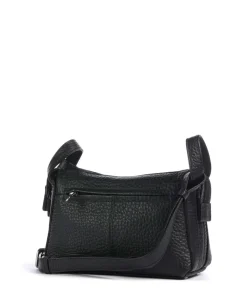 Hirsch Xantia Umhängetasche genarbtes Leder schwarz