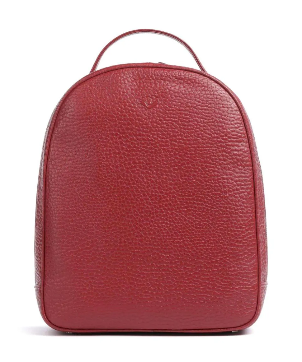 Hirsch Zamira Rucksack genarbtes Leder rot