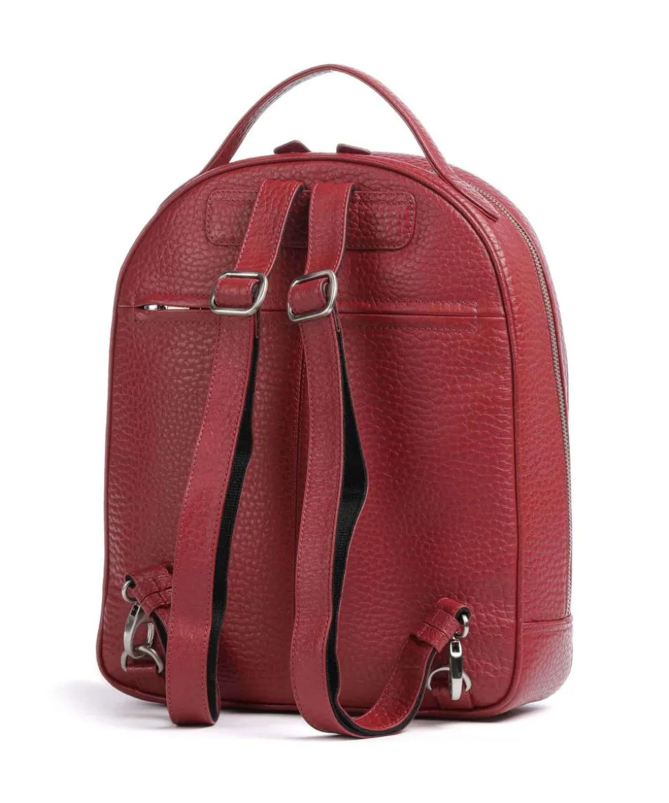 Hirsch Zamira Rucksack genarbtes Leder rot