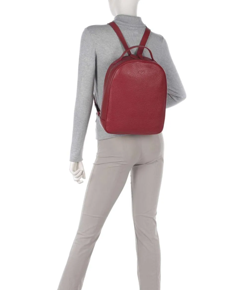 Hirsch Zamira Rucksack genarbtes Leder rot