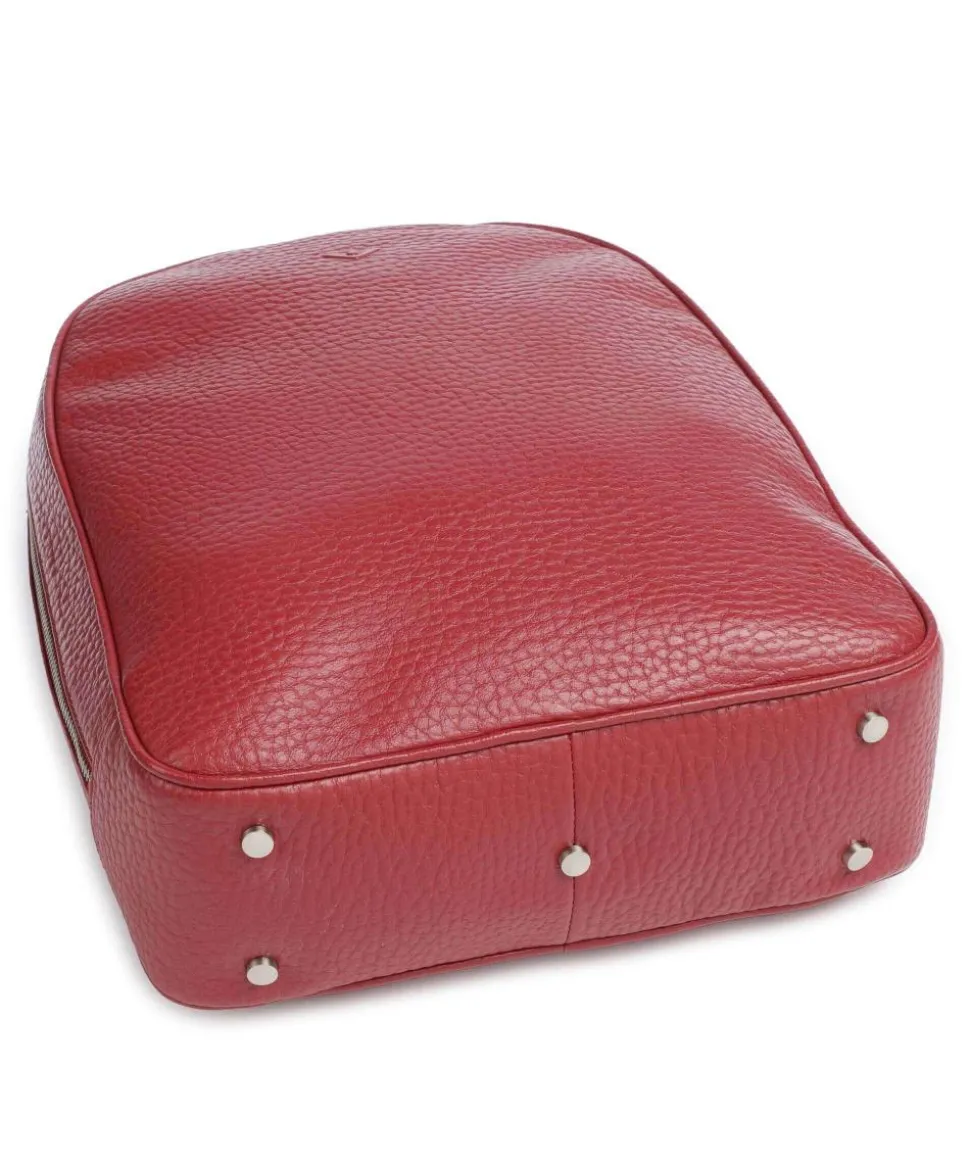 Hirsch Zamira Rucksack genarbtes Leder rot