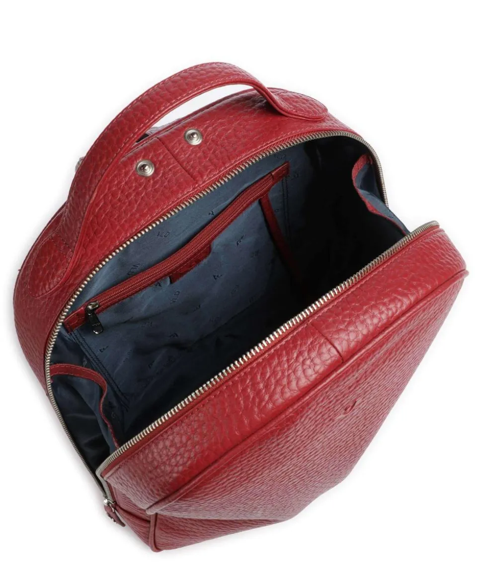 Hirsch Zamira Rucksack genarbtes Leder rot