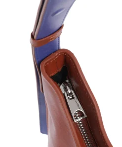 Hispani Beuteltasche fein genarbtes Leder rotbraun