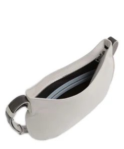 Hispani Beuteltasche fein genarbtes Leder hellgrau