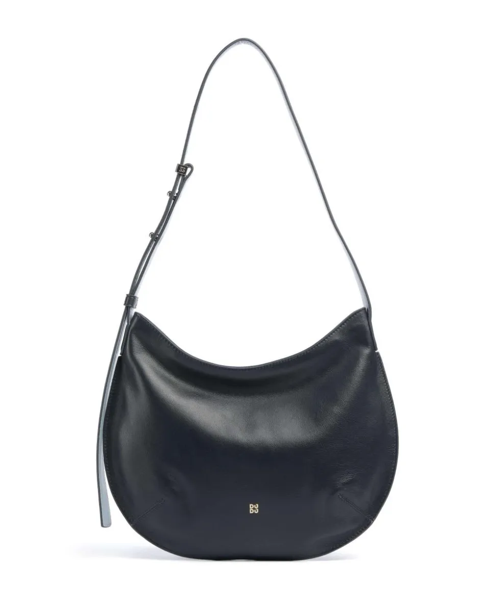 Hispani Beuteltasche fein genarbtes Leder navy