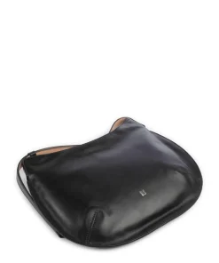 Hispani Beuteltasche fein genarbtes Leder schwarz