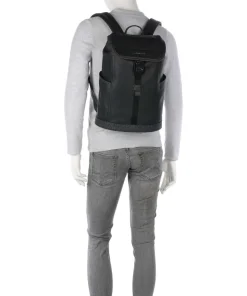 Hudson Rucksack 13″ genarbtes Leder schwarz