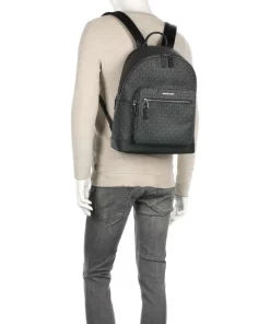 Hudson Rucksack Lederimitat schwarz