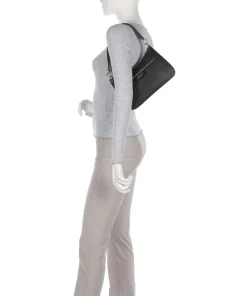 Hudson Schultertasche genarbtes Rindsleder schwarz