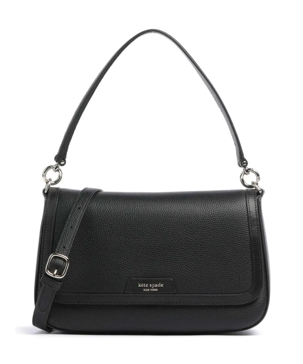 Hudson Schultertasche genarbtes Rindsleder schwarz