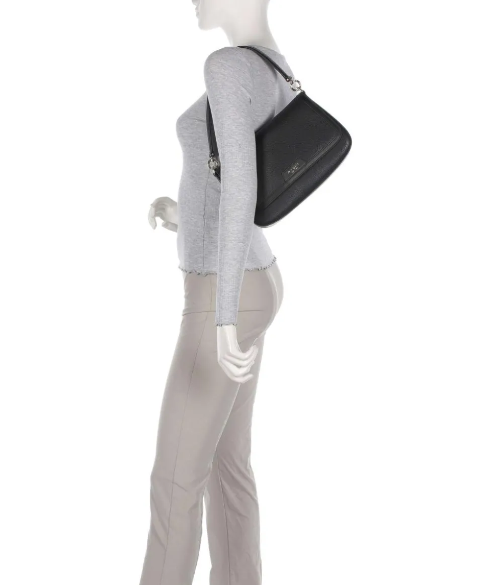 Hudson Schultertasche genarbtes Rindsleder schwarz