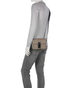 Hudson Umhängetasche genarbtes Rindsleder taupe