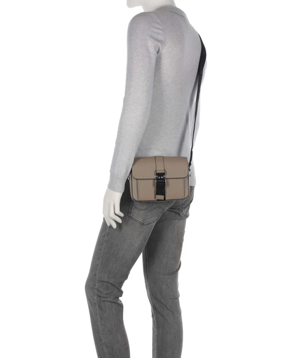 Hudson Umhängetasche genarbtes Rindsleder taupe