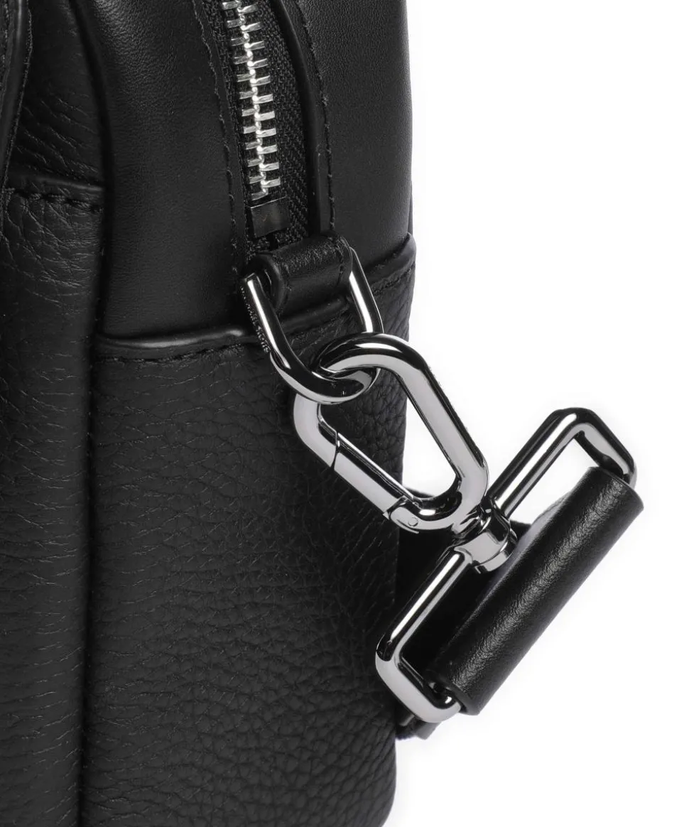 Hudson Umhängetasche genarbtes Rindsleder schwarz