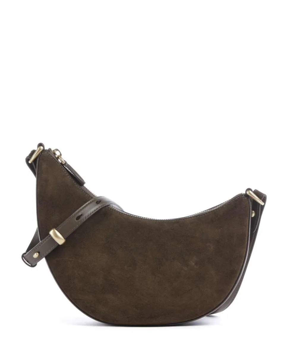 Hug Umhängetasche aufgerautes Rindsleder dunkelbraun