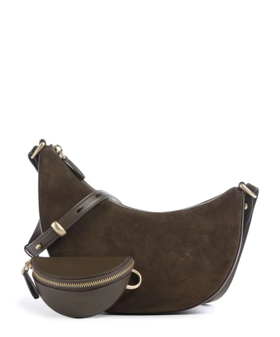 Hug Umhängetasche aufgerautes Rindsleder dunkelbraun