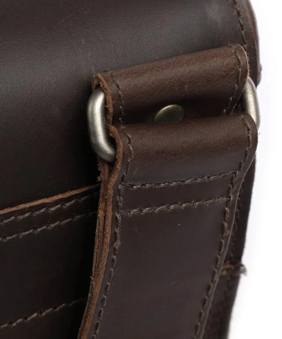 Hunter Jason Umhängetasche Büffelleder dunkelbraun