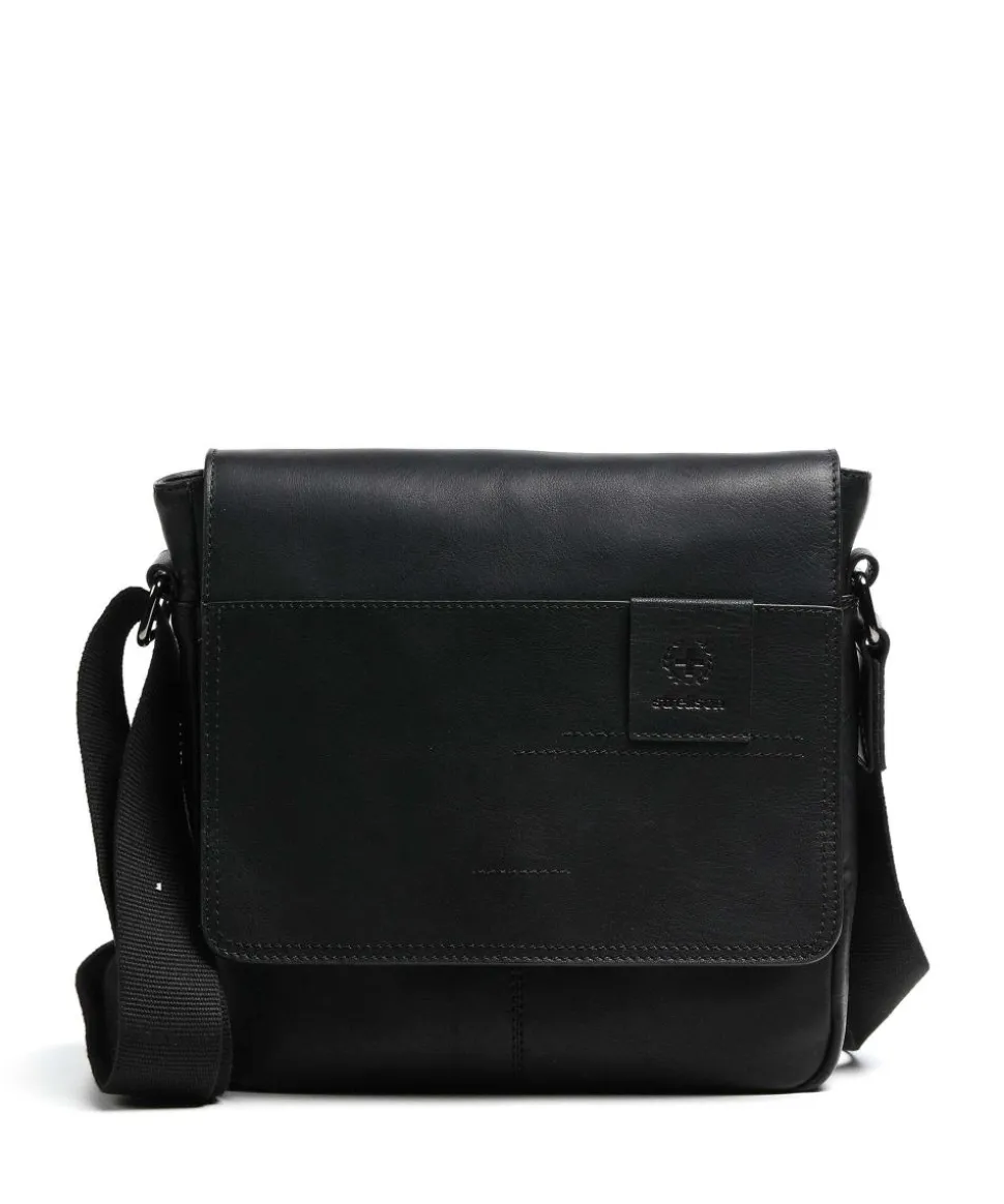 Hyde Kuriertasche Leder schwarz