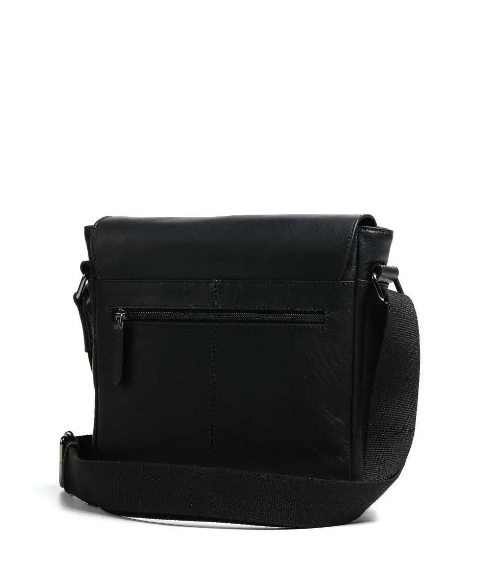 Hyde Kuriertasche Leder schwarz