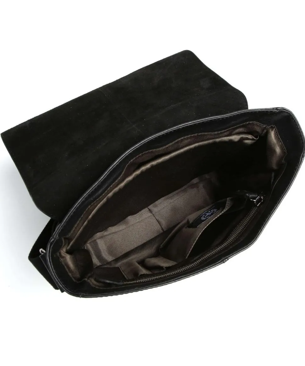 Hyde Kuriertasche Leder schwarz