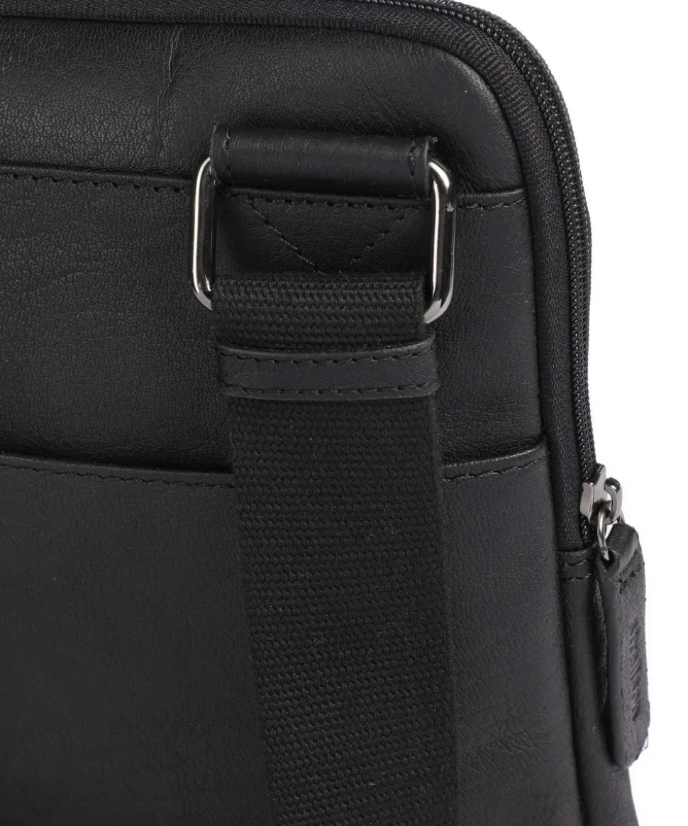 Hyde Park Brian Umhängetasche fein genarbtes Leder schwarz