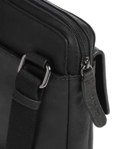 Hyde Park Umhängetasche genarbtes Rindsleder schwarz