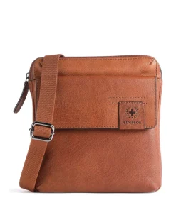 Hyde Park Umhängetasche genarbtes Rindsleder braun