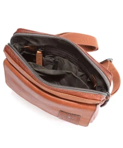 Hyde Park Umhängetasche genarbtes Rindsleder braun